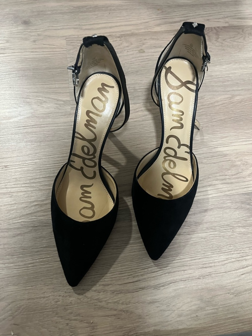 Sam Edelman Black Suede Pointed Toe Heels